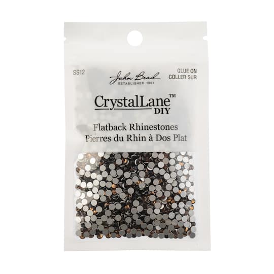 Crystal Lane DIY SS12 Glass Round Flatback Rhinestones